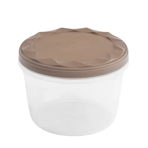 Pojemnik na żywność z pokrywą plastikowy taupe 600ml 1szt Wybór klientów