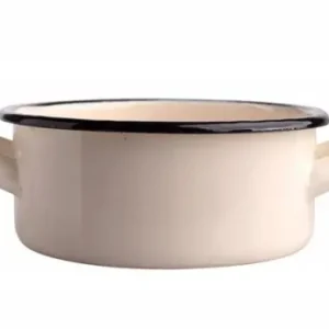 Rondelek metalowy emaliowany mały garnek beżowy 500ml 1szt Super okazja