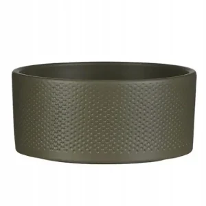 Donica ceramiczna nowoczesna zdobienia zgnita zieleń 22 cm 1szt Tani