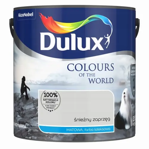 Nowy Dulux Kolory Świata farba lateksowa ścienna Śnieżny Zaprzęg mat 2,5L