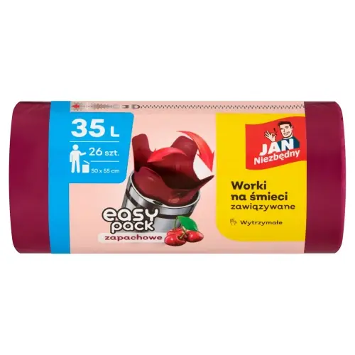 Jan Niezbędny worki na śmieci Easy-pack zapach wiśniowy 35 l 26 szt. Niska cena
