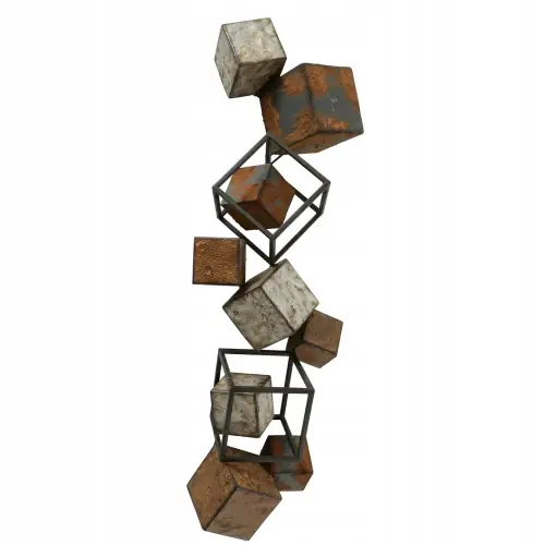 Cena promocyjna Dekoracja ścienna metalowa geometryczna 3D vintage 94cm