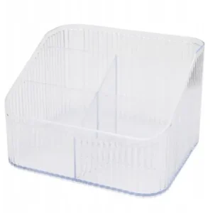 Organizer na kosmetyki plastikowy ryflowany transparentny 18x11cm 1szt Nowość
