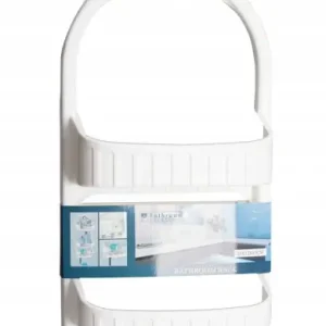 Półka pod prysznic organizer plastikowy dwa poziomy biały 51cm Najlepsza cena