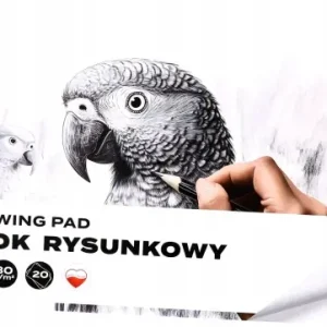 Ostatnia szansa Blok rysunkowy papuga biały A4 20 kartek