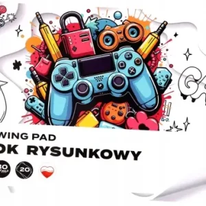 Blok rysunkowy Gaming Pad biały A4 20 kartek Wyjątkowa oferta