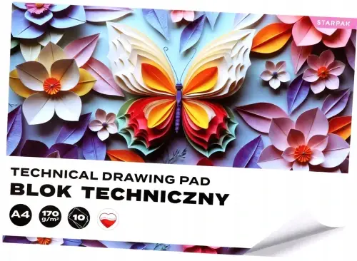 Blok techniczny Motyle biały A4 10 kartek Oferta