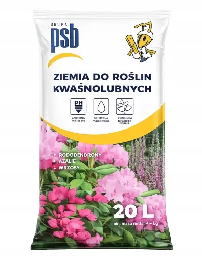 Ziemia do roślin kwaśnolubnych rododendrony azalie wrzosy borówki 20l Zamów dziś