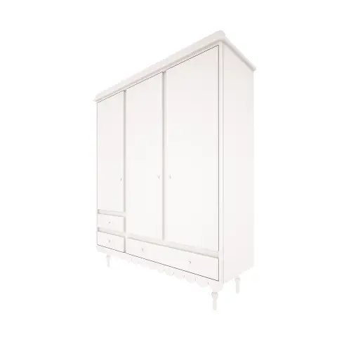 Oferta limitowana Szafa 3-drzwiowa Babushka | biała