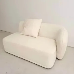 Sofa dwuosobowa z prawym podłokietnikiem Amarone Lux - Kremowa | Monnarita Nowość