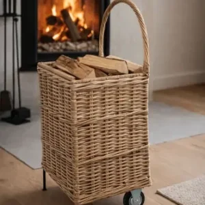 Rattanowy wózek na drewno Kubu Grey - M | Monnarita Wybór klientów