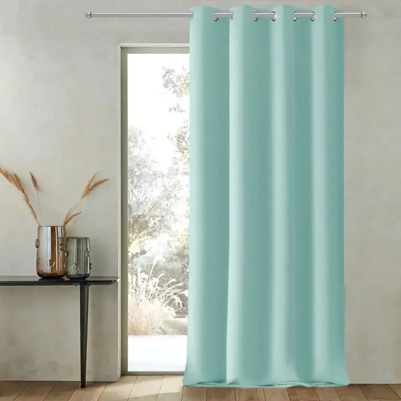 Zasłona z matowej tkaniny miętowa na przelotkach 145x250cm FELICIA Premium