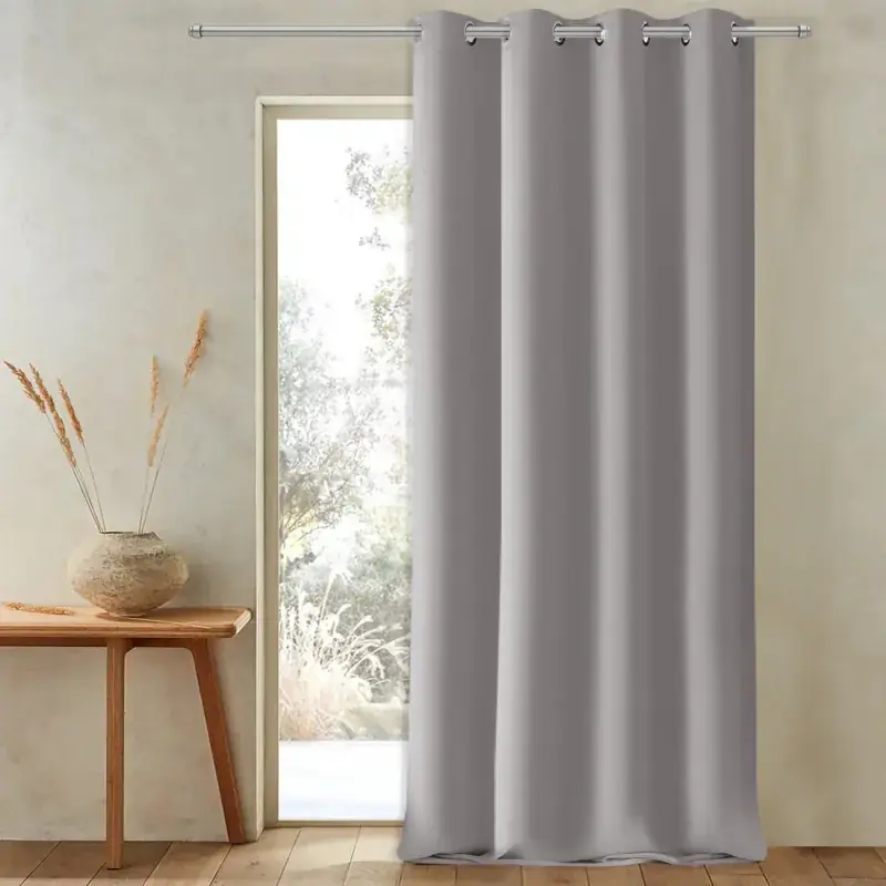 Zasłona z matowej tkaniny szara na przelotkach 145x270cm FELICIA Super okazja