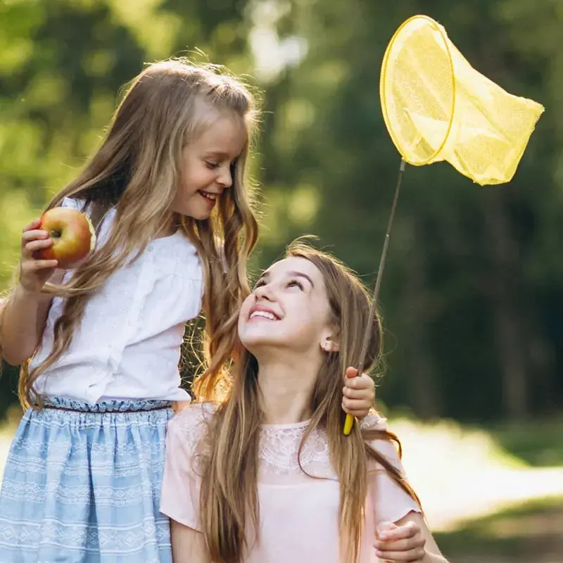 Bezpieczne zakupy Siatka na motyle z teleskopową rączką żółta MESH BUTTERFLY