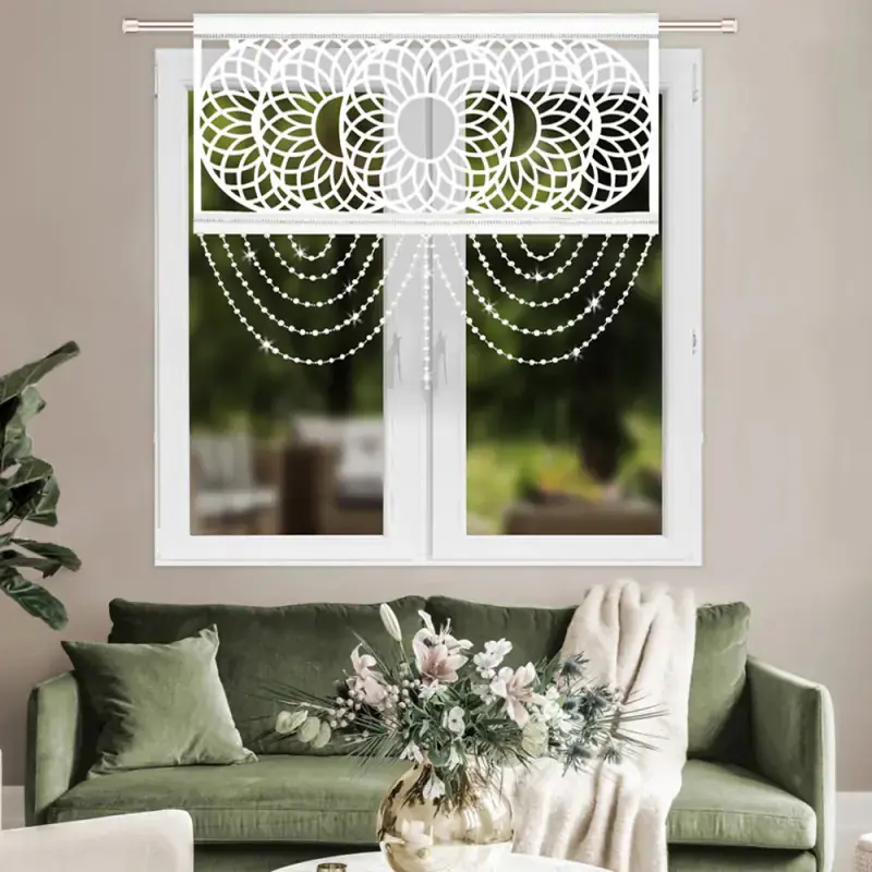 Kup teraz Panel dekoracyjny ażurowy z koralikami biały 100x80cm HIPNOSO