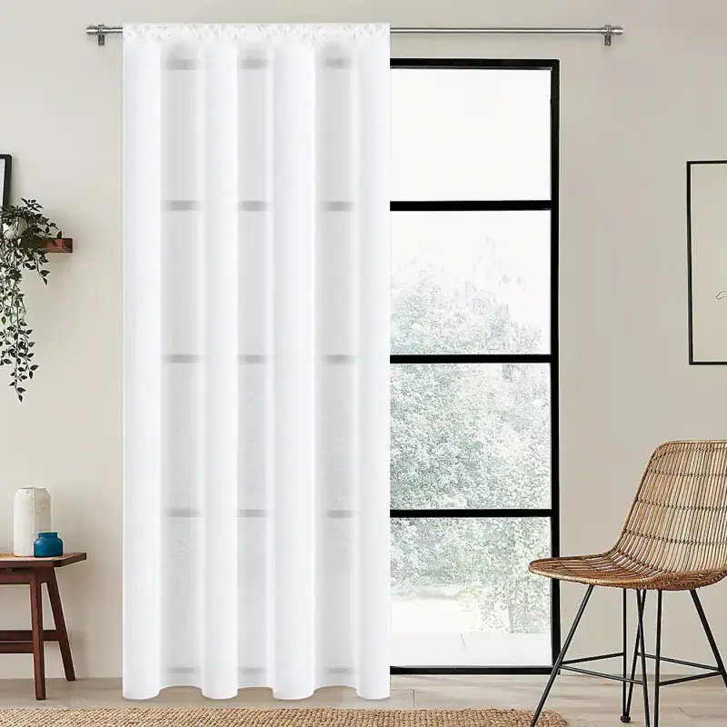 Firana z woalu biała na taśmie 150x220cm MULANA Obniżka ceny