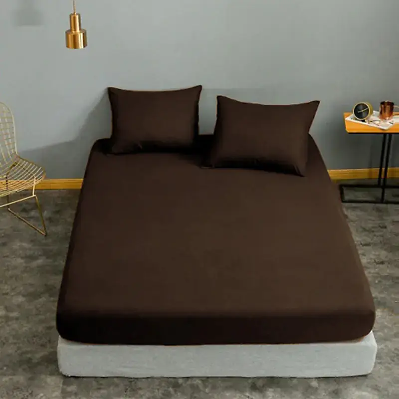Bestseller Prześcieradło jersey z gumką brązowe 200x220cm BORDEAUX