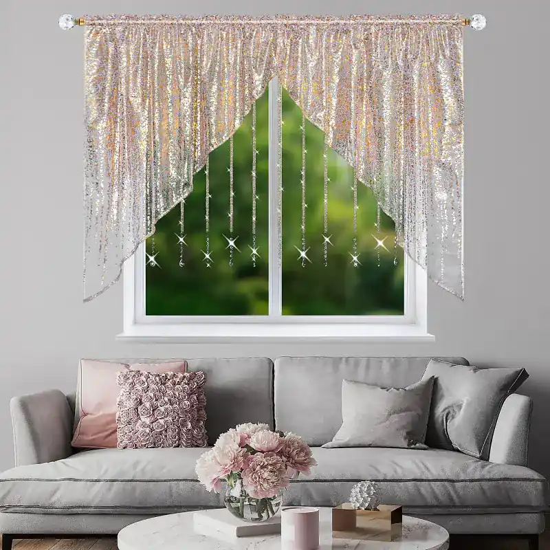Tani Firana zdobiona złotą aplikacją i cyrkoniami na taśmie 200x140cm ELIRA