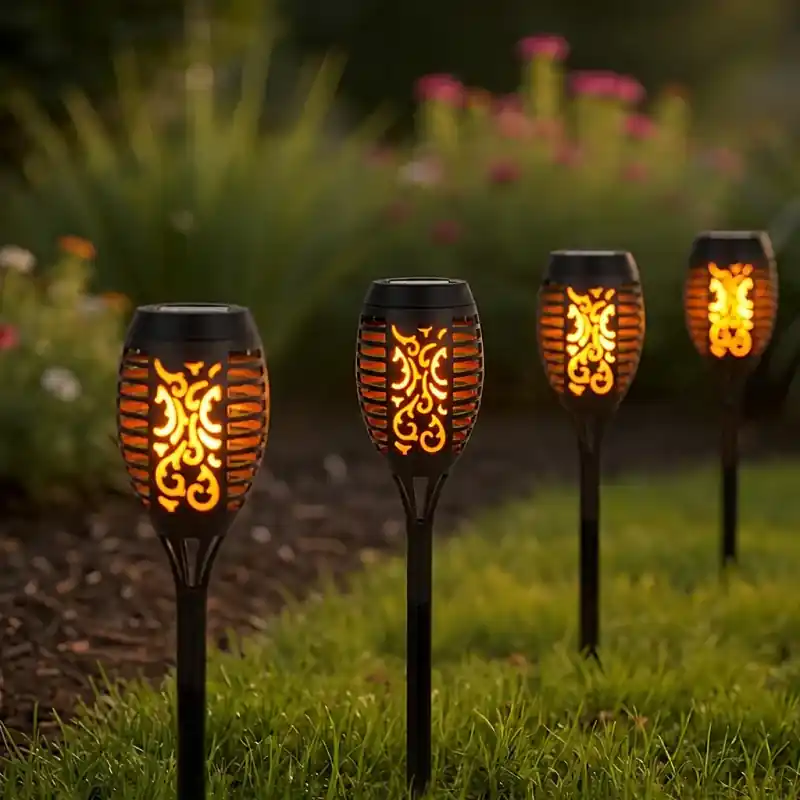 4 x Lampa solarna do ogrodu LED pochodnia FLAME Hit sprzedaży