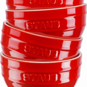 Staub Serving - zestaw 4 misek okrągłych 14 cm, czerwony Hit sprzedaży