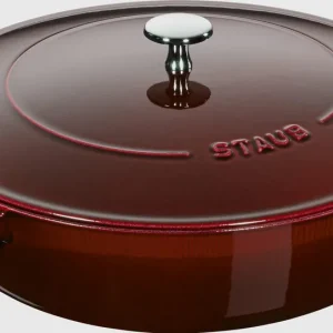Najlepsza cena Staub - Żeliwna patelnia do duszenia z pokrywką 24 cm, grenadynowy (1)