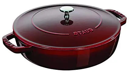 Szybka dostawa Staub - Żeliwna patelnia do duszenia z pokrywką 28 cm, grenadynowy