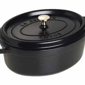 Tani Staub La Cocotte - Garnek/Brytfanna żeliwna owalna 4.2 l, czarna