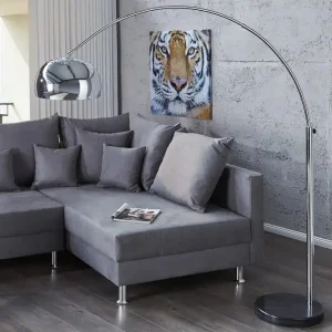Darmowy zwrot Lampa podłogowa Bowl 170-210 cm chrom, czarny