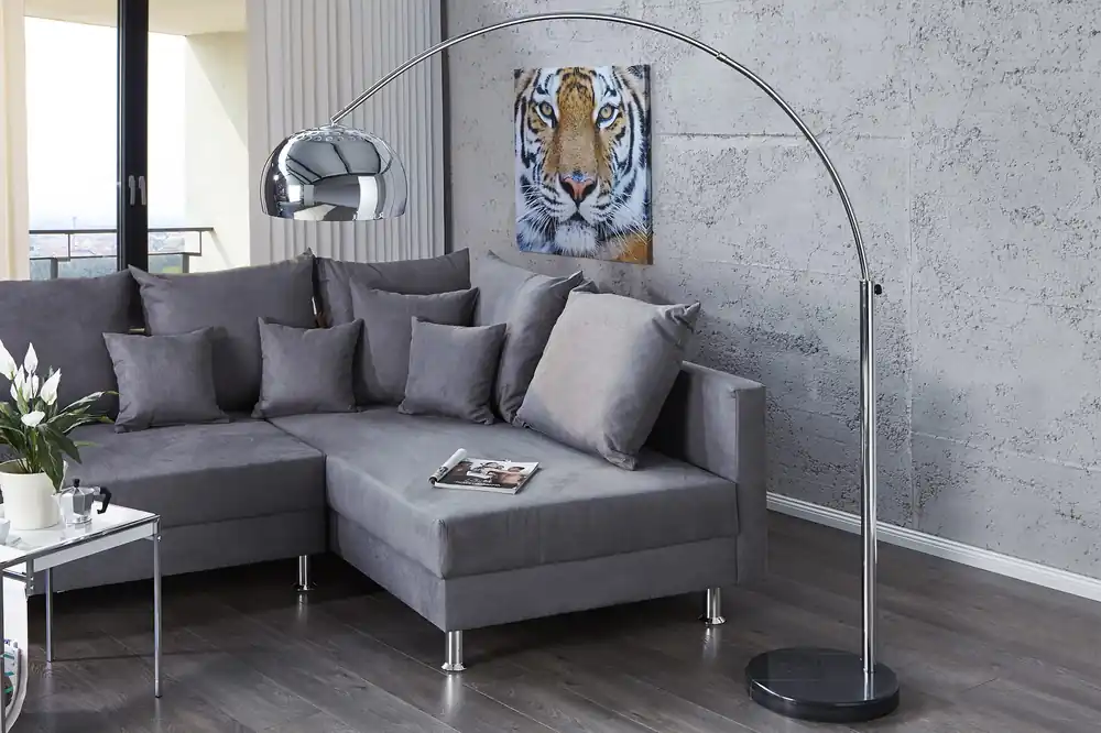 Darmowy zwrot Lampa podłogowa Bowl 170-210 cm chrom, czarny