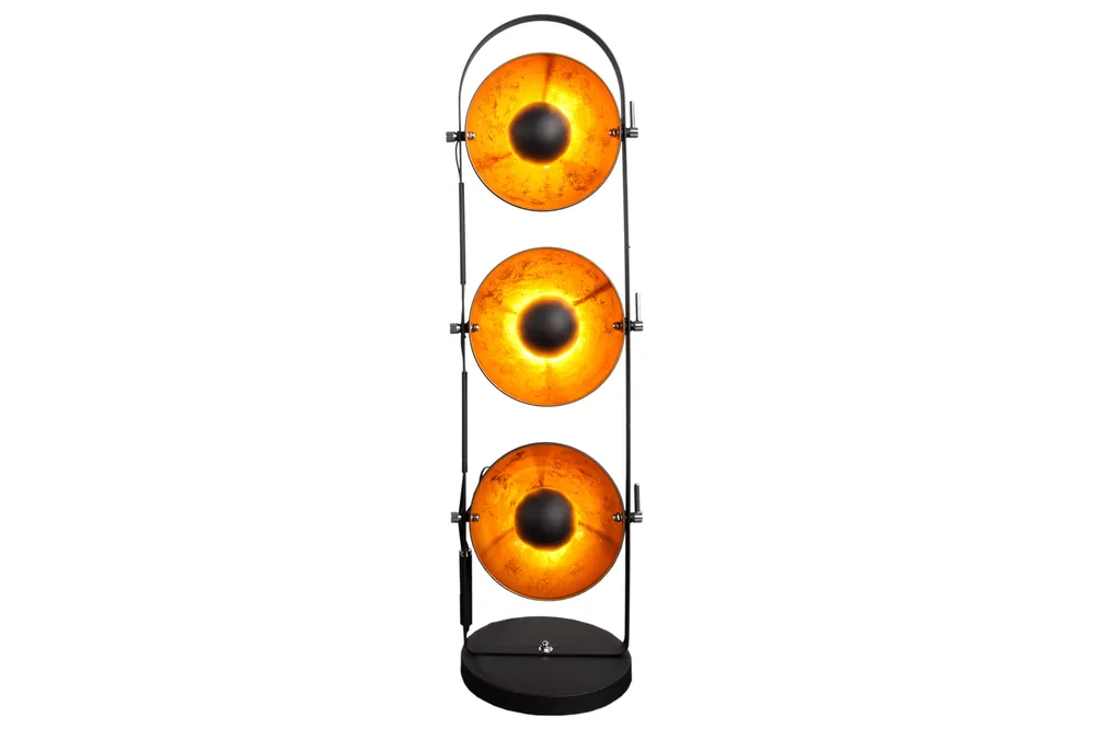 Lampa podłogowa Cama zestaw 3 czarno-złota Popularny