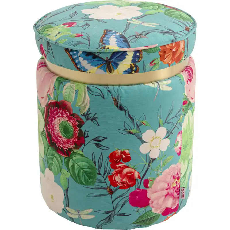 Bestseller Stołek Flower Fever Blue Ø39cm - Kare