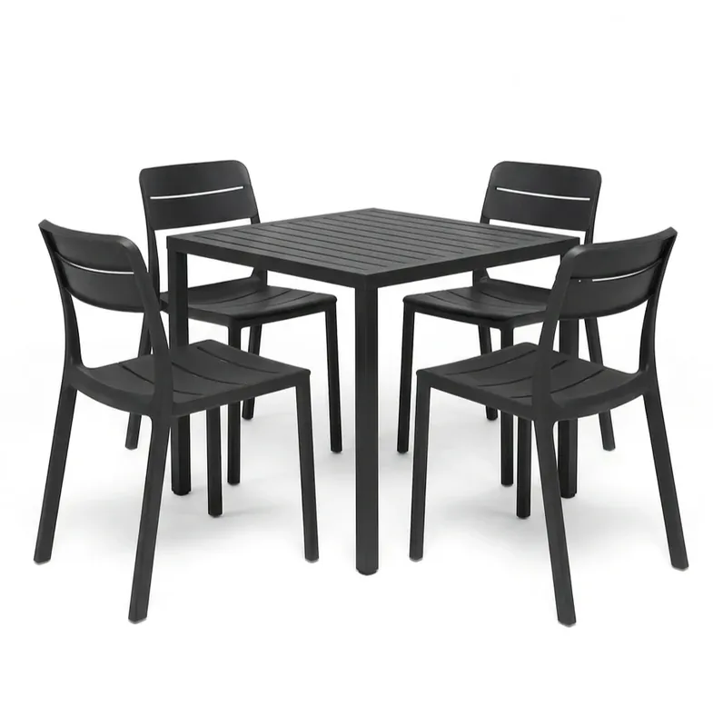 Zestaw stół Cube + 4 krzesła Cassia anthracite - Nardi Wysoka jakość