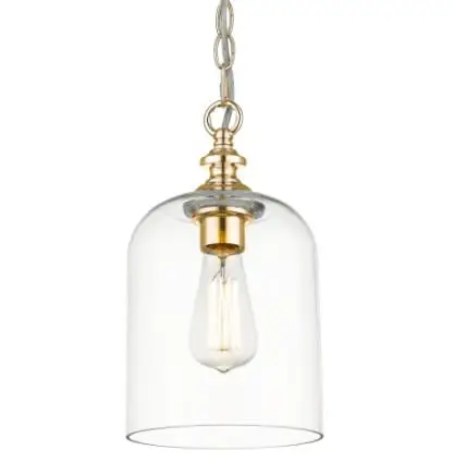 Lampa Sufitowa, Wisząca Serale Złoto, Szkło 17x17x31cm Ostatnie sztuki
