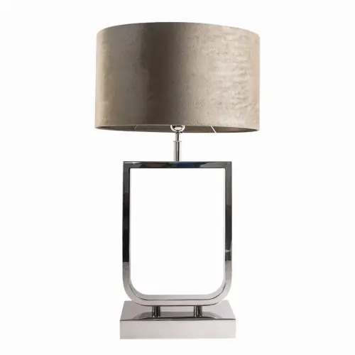 Lampa Stołowa Rodgrigo z Abażurem Ovel Velvet Taupe Wys. 82cm Tylko do końca tygodnia