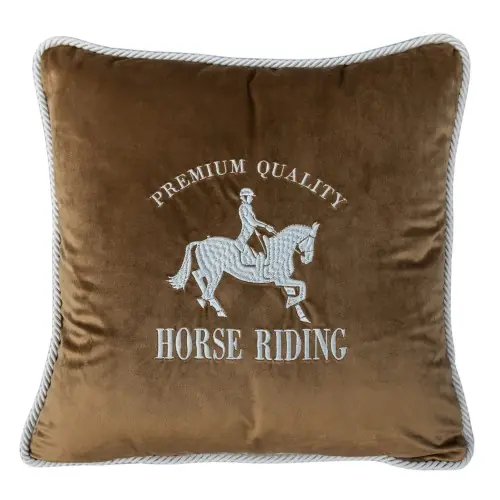 Poduszka Haftowana Dekoracyjna Horse Riding - Różne Kolory Tkanin45x45 cm Ograniczona ilość