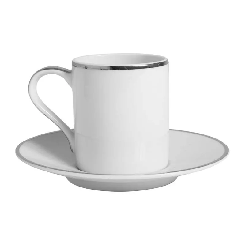 Popularny FILIŻANKA DO ESPRESSO GINGER - BIAŁO-SREBRNA - 100ML - COTE TABLE