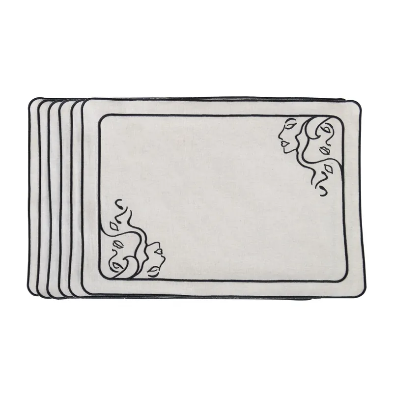 HAFTOWANE PODKŁADKI VENUS - 6 SZT. - 48.5 x 35 CM - ROSEBERRY HOME Szybka wysyłka