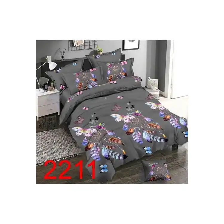 Pościel 140x200 bawełna satynowa 3D Cotton World gruba 2 części 2211 Nie przegap