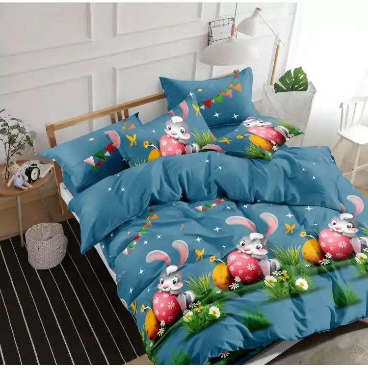 Szybka dostawa Pościel 140x200 bawełna satynowa 3D Cotton World gruba 2 części 2309 wielkanoc