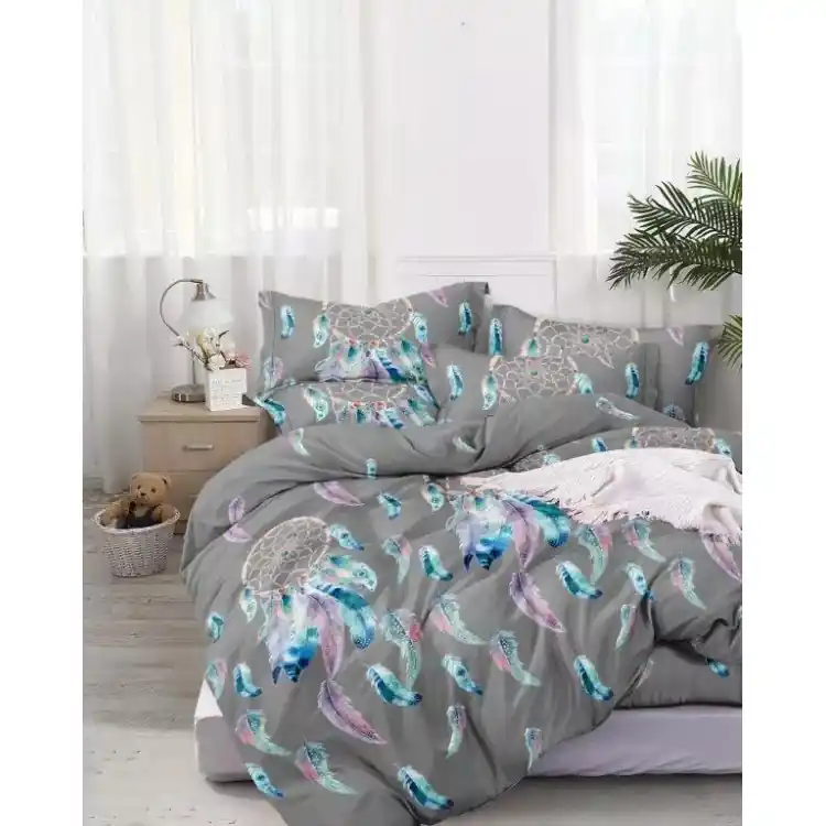 Pościel 140x200 bawełna satynowa 3D Cotton World gruba 2 części 1408 pióra Promocja