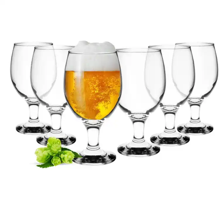 Hit sprzedaży Szklanki na nóżce Glasmark pokale 360 ml do piwa zestaw 6 sztuk