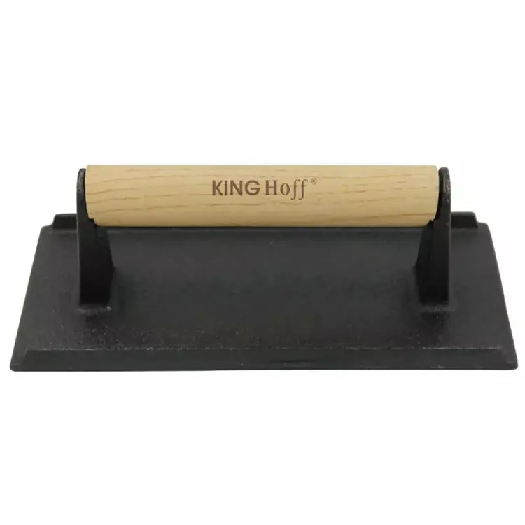 Taniej Praska żeliwna do mięsa 21x10x8 cm prostokątna gładka Kinghoff KH-1758