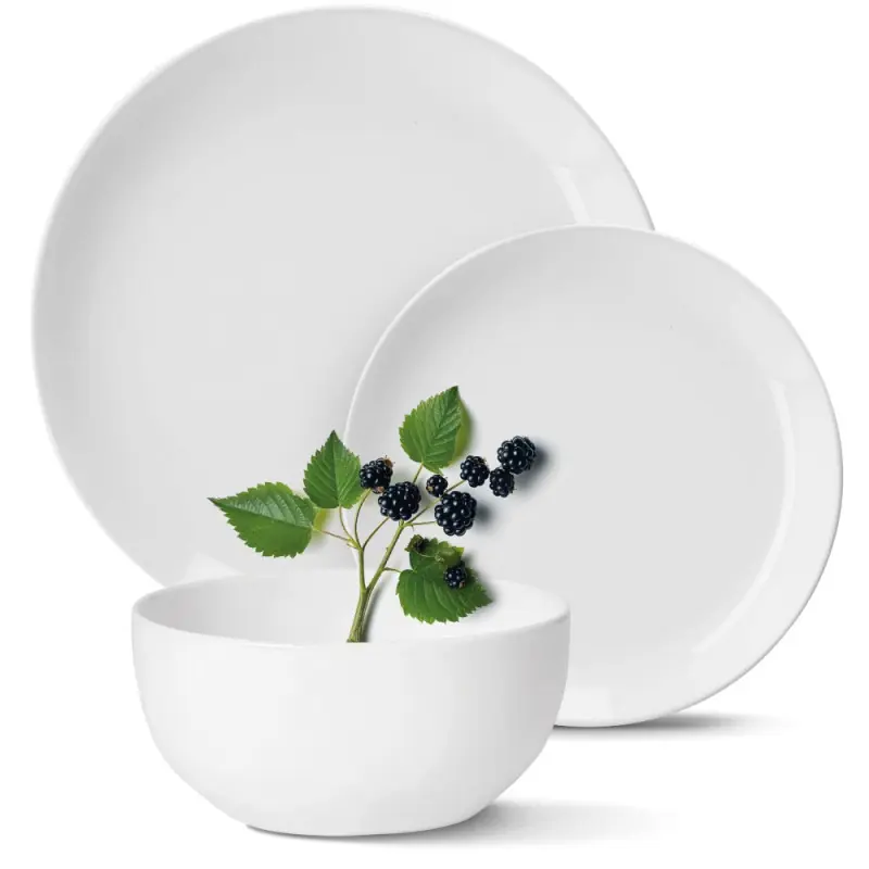 Serwis obiadowy porcelanowy MG Home Classic 12 elementów zestaw talerzy dla 4 osób biały Dodaj do koszyka