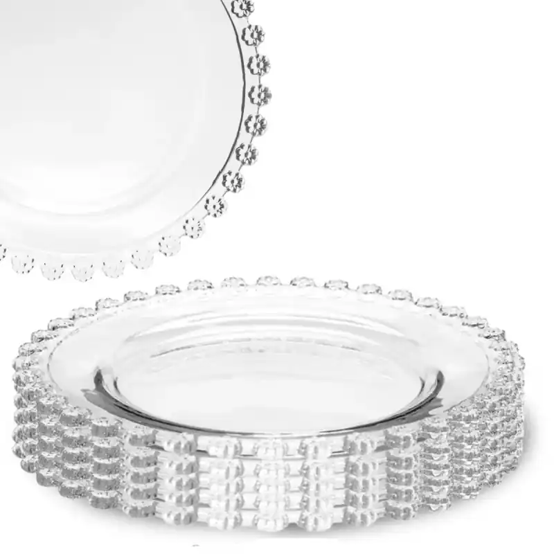 Oferta czasowa Talerze deserowe szklane 19,5 cm spodek na ciasto Altom Design Bloom zestaw 6 szt