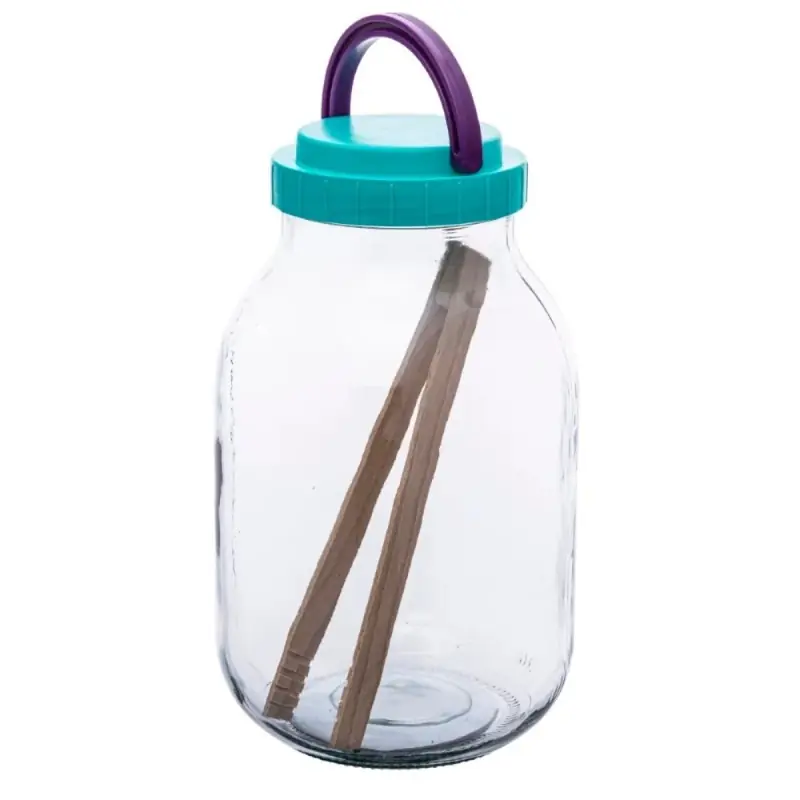 Słoik szklany na przetwory 3 litry z plastikową zakrętką i szczypcami Altom Design Cena promocyjna