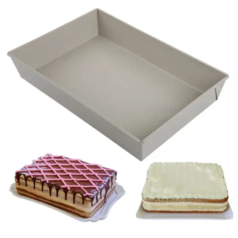 Oferta czasowa Blacha prostokątna forma beżowa do pieczenia 36,5x24x6 cm z stali węglowej i powłoki nieprzywierającej Kinghoff