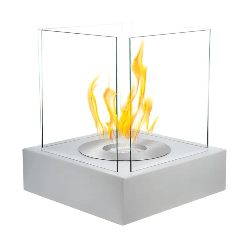 Biokominek Cube kwadratowy 40 cm biały strukturalny Kup teraz