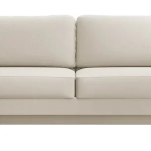 Kanapa rozkładana trzyosobowa Tomonde z pojemnikiem beżowa welur łatwoczyszczący Oferta limitowana