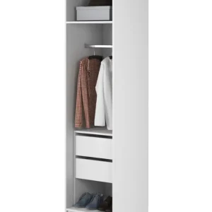 Kup online Garderoba Kaspe z drążkiem i szufladami 50 cm Biała