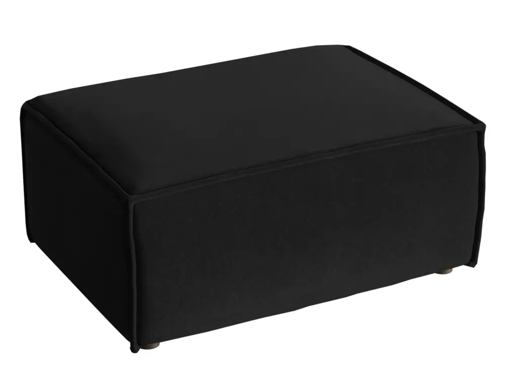 Rabat Pufa Copertino 65x90 cm czarna welur hydrofobowy